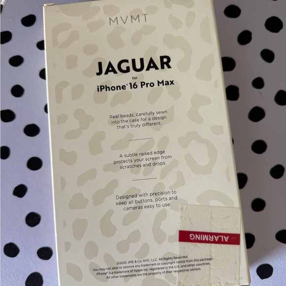 MVMT Jaguar Pattern Beaded iPhone 16 Pro Max Case - Picture 2 of 2
